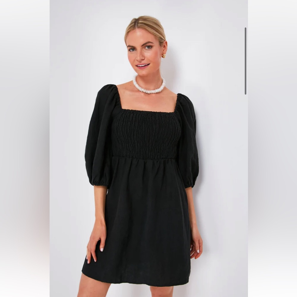 Black Linen Annie Dress from Tuckernuck
